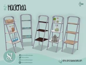 Sims 4 — Hacienda Add-ons ladder shelves by SIMcredible! — by SIMcredibledesigns.com available at TSR 5 colors variations