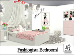 Sims 4 — Fashionista Bedroom by ALGbuilds — A cute girly bedroom for your little fashionista.