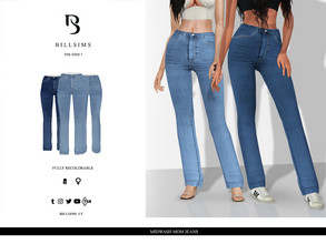 Sims 3 — Midwash Mom Jeans by Bill_Sims — These jeans feature an acid wash denim and a flattering high waist mom fit! -