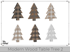 Sims 4 — Sophisticated Man Xmas Modern Wood Table Tree 2 by Chicklet — Who says Christmas needs to be all bright reds and