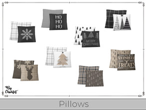 Sims 4 — Sophisticated Man Xmas Pillows Deco by Chicklet — Who says Christmas needs to be all bright reds and greens.