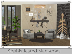 Sims 4 — Sophisticated Man Xmas Sitting Room by Chicklet — Who says Christmas needs to be all bright reds and greens.