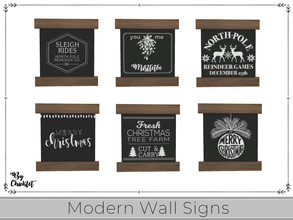 Sims 4 — Sophisticated Man Xmas Modern Sign Wall Decor by Chicklet — Who says Christmas needs to be all bright reds and