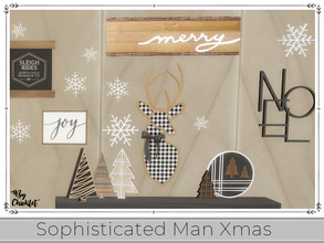 Sims 4 — Sophisticated Man Xmas Sitting Room Wall Decor by Chicklet — Who says Christmas needs to be all bright reds and