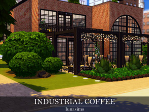 Sims 4 — Industrial Coffee by Lunasims_ — Industrial style coffee shop for your Simmies to pass the time and have fun.