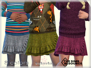 Sims 4 — Skirt Tweed toddler by bukovka — Skirt for girls toddler. Installed standalone, suitable for the base game. The
