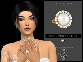 Sims 4 — Vintage Pearl Engagement Ring by Glitterberryfly — Classy engagement ring for that classy sim. 