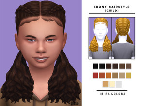 Sims 4 — Ebony Hairstyle [Child] by OranosTR — Ebony Hairstyle is a medium hairstyle for children sims. This hair has 15