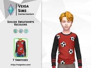 Sims 4 — Soccer Sweatshirts Recolors by David_Mtv2 — Available in 8 swatches for child only. - black; - gray; - green; -
