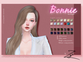 Sims 4 — Bonnie Hairstyle by _zy — 28 colors All lods HQ compatible Hats compatible