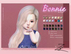 Sims 4 — Bonnie Hairstyle Toddler by _zy — 28 colors All lods HQ compatible Hats compatible
