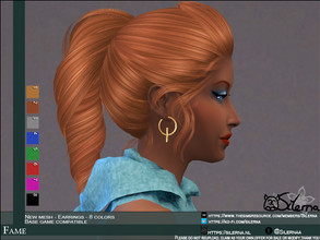 Sims 4 — Fame by Silerna — - Base game compatible - New mesh - all lods - Located in Earrings - 8 different colors -