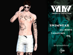 Sims 4 — SwimWear -  Tropical Collection by Viy_Sims — All Maps 3 Colors Compatible with HQ mode Low Poly Game Pack: [