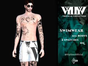 Sims 4 — SwimWear - Tropical Collection by Viy_Sims — All Maps 2 Colors Compatible with HQ mode Low Poly Game Pack: [