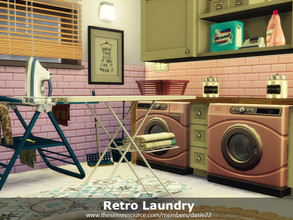 Sims 4 — Retro Laundry by dasie22 — Retro Laundry is a room in mid-century style. Please, use code bb.moveobjects on