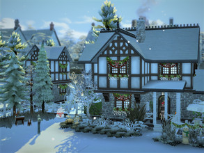 Sims 4 — Winter Cottage no cc by sgK452 — And yes soon Christmas, this medieval-style house is already decorated, we must