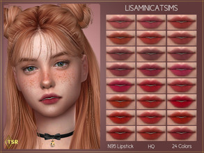 Sims 4 — LMCS N95 Lipstick (HQ) by Lisaminicatsims — -New Mesh -24 swatches -All Skin