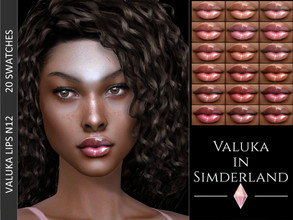 Sims 4 — lips N12 by Valuka — 20 colours. You can find it in lipsticks. Thumbnail for identification. HQ compatible.
