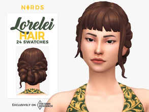 Sims 4 — Lorelei Hair by Nords — Dag dag, here is a classy traditional hairstyle tied in the back in a nice and