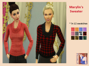 Sims 4 — ws Female Marylin's Sweater - RC by watersim44 — Female Marylin's Sweater This is a standalone recolor - Aubrey
