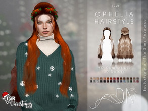Sims 4 — TSR Christmas 2021- Ophelia Hairstyle by DarkNighTt — Ophelia Hairstyle is a long, stylish hairstyle for