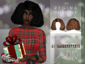 Sims 4 — TSR Christmas 2021 - Regina Hairstyle by DarkNighTt — Regina Hairstyle is a medium, afro-textured hairstyle. 30