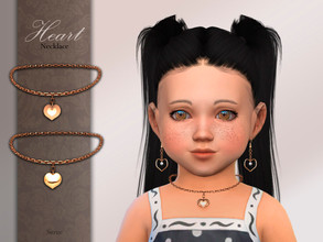 Sims 4 — Heart Necklace Toddler by Suzue — -New Mesh (Suzue) -10 Swatches (2 Styles) -For Female (Toddler) -HQ Compatible