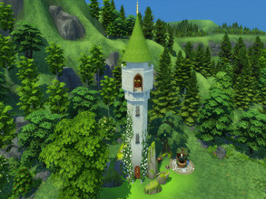 Sims 4 — Witch Tower (The Rook) by susancho932 — On the top of the hill lies a castle where a witch brews something