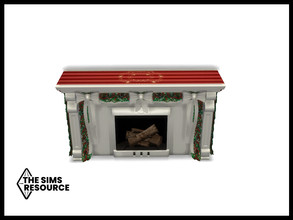 Sims 4 — Snowbird Festive Fireplace by seimar8 — Maxis match festive fireplace, decorated with white satin ribbon a pine