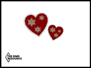 Sims 4 — Snowbird Christmas Hearts by seimar8 — Maxis match Christmas heart wall deco with a festive snowflake Outdoor