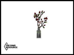 Sims 4 — Snowbird Holly and Berry Vase by seimar8 — Maxis match festive holly and berry in a glass vase Dine Out Game