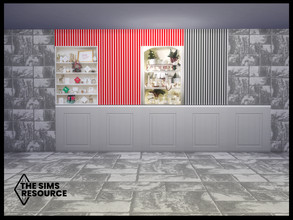 Sims 4 — Snowbird Walls by seimar8 — Maxis match festive walls with six patterns to mix and match in festive red and