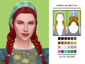 Sims 4 — Annie Hairstyle by OranosTR — Annie Hairstyle is a braided with bandana hairstyle for female sims. This hair has