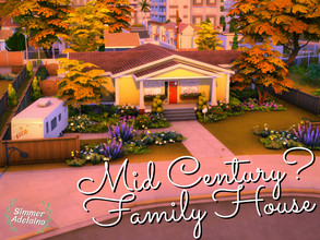 Sims 4 — Mid Century? Family House by simmer_adelaina — This house is placed at the edge of town, the bright colors will