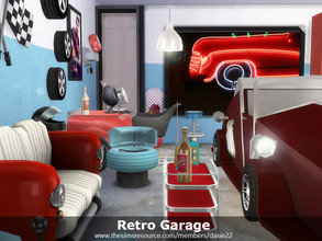 Sims 4 — Retro Garage by dasie22 — Retro Garage is a room in mid-century style. Please, use code bb.moveobjects on before