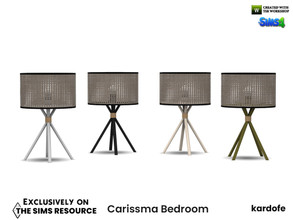 Sims 4 — Carissma Bedroom_TableLamp by kardofe — Table lamp with lattice shade, in four different options