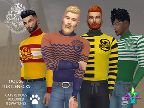 Sims 4 — Hogwarts Turtleneck by SimmieV — A collection of eight turtleneck sweaters for your Hogwarts Houses. Two designs