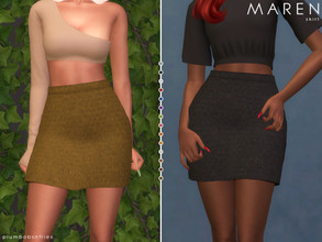 Sims 4 — MAREN | skirt by Plumbobs_n_Fries — Wool Short Skirt New Mesh HQ Texture Female | Teen - Elders Hot and Cold
