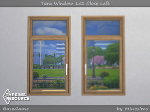 Sims 4 — Tara Window 1x2 Close Left by Mincsims — for short wall 8 swatches