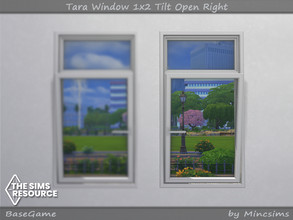 Sims 4 — Tara Window 1x2 Tilt Open Right by Mincsims — for short wall 8 swatches