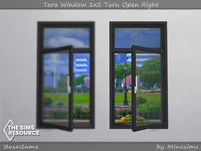 Sims 4 — Tara Window 1x2 Turn Open Right by Mincsims — for short wall 8 swatches