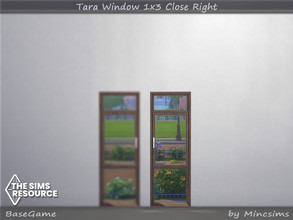 Sims 4 — Tara Window 1x3 Close Right by Mincsims — for short wall 8 swatches