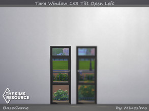 Sims 4 — Tara Window 1x3 Tilt Open Left by Mincsims — for short wall 8 swatches