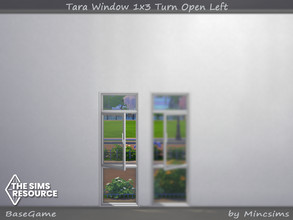 Sims 4 — Tara Window 1x3 Turn Open Left by Mincsims — for short wall 8 swatches