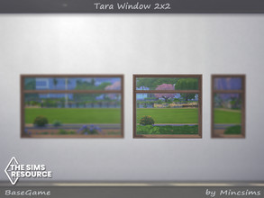 Sims 4 — Tara WIndow 2x2 by Mincsims — for short wall 8 swatches