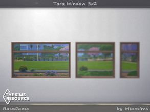 Sims 4 — Tara WIndow 3x2 by Mincsims — for short wall 8 swatches