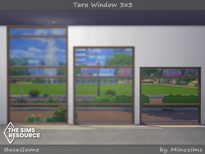 Sims 4 — Tara Window 3x3 by Mincsims — for short wall 8 swatches