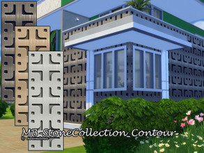 Sims 4 — MB-StoneCollection_Contour by matomibotaki — MB-StoneCollection_Contour geometric wall cladding with a metallic