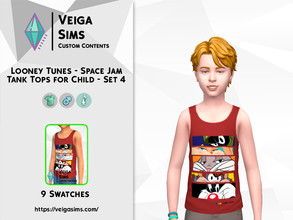 Sims 4 — Looney Tunes - Space Jam Tank Top for Child - Set 4 by David_Mtv2 — Available in 10 swatches for child only. -