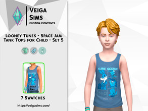Sims 4 — Looney Tunes - Space Jam Tank Top for Child - Set 5 by David_Mtv2 — Available in 7 swatches for child only. -